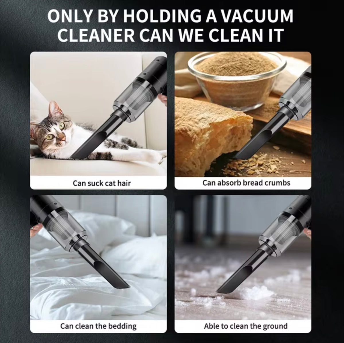 Rechargeable Mini Handheld Vacuum – Car & Home Cleaner